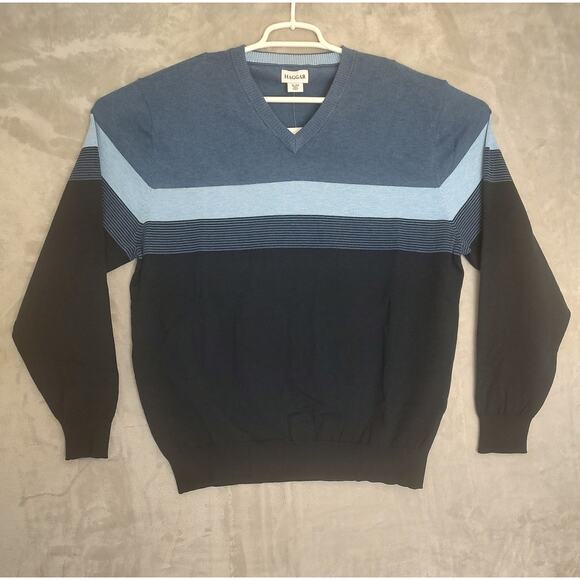 Hagger, Mens Pullover Performance Sweater, V-Neck, Blue, Size XL, MWT $70.00 - Picture 1 of 7